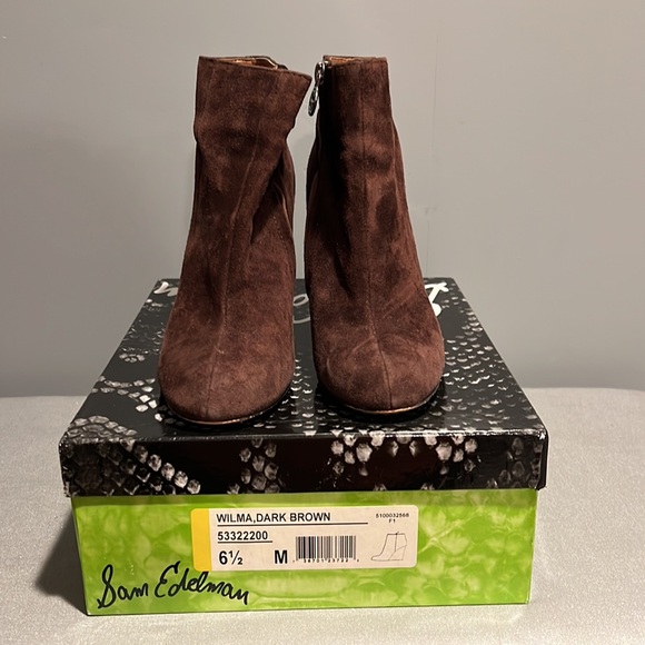 Sam Edelman Wilma Dark‎ Brown Suede Leather Wedge Bootie. Size 6.5 - Picture 2 of 9